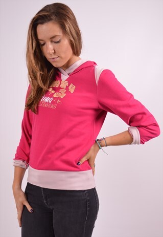 VINTAGE PUMA HOODIE JUMPER PINK