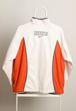Vintage Nike Sportswear Logo Shell Jacket White Orange M