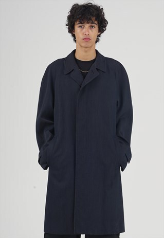 RARE VINTAGE 90'S AQUASCUTUM NAVY WOOL COAT