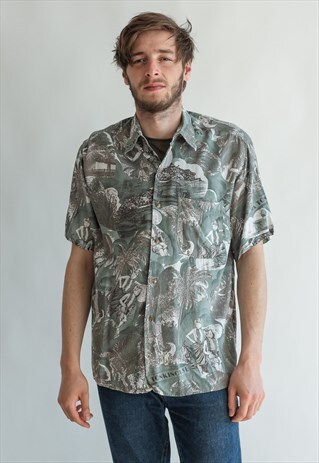 VINTAGE 80S FUNKY PATTERNED SHIRT