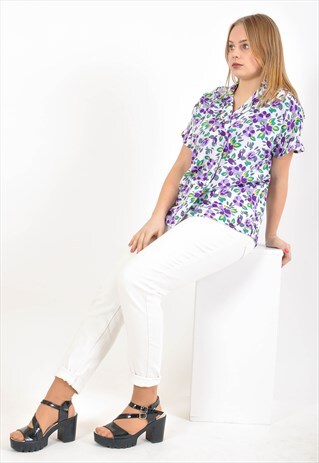 VINTAGE BLOUSE IN FLOWER PRINT
