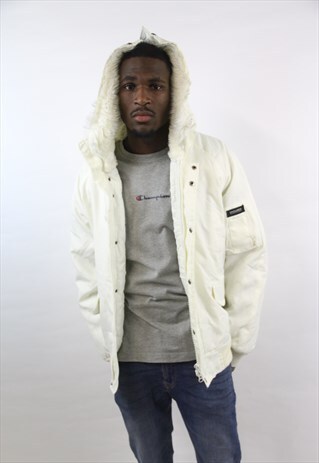 VINTAGE WOOLRICH CREAM BOMBER JACKET