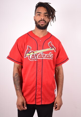 MAJESTIC MENS VINTAGE CARDINALS 9 JERSEY TOP LARGE RED 90S
