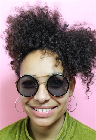 BLACK GOLD REFLECTIVE TORTOISE FRAME SUNGLASSES