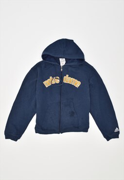 Vintage 90's Adidas Notre Dame Hoodie Sweater Navy Blue