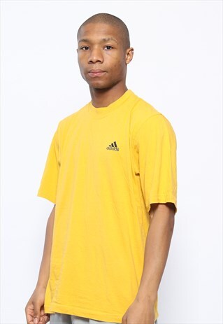 VINTAGE ADIDAS LOGO T-SHIRT YELLOW