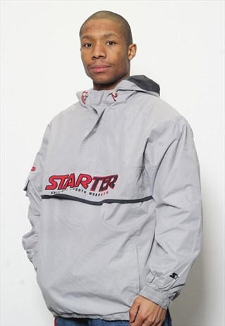 VINTAGE STARTER JACKET FLEECE LINED GREY