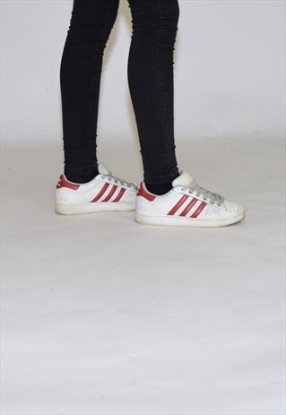 VINTAGE WHITE ADIDAS 90S SHELL TOE TRAINERS