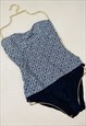 VINTAGE 90'S ABSTRACT PATTERNED STRAPLESS SWIMSUIT
