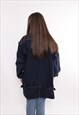 90S HEAVY COTTON UTILITY JACKET, VINTAGE BLUE COLOR OVERSIZE