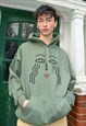 HOODIE IN MILITARY GREEN WITH ATHENA PRINT