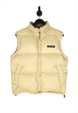 90's Fred Perry Gilet Size Small In Cream Men's Puffer Jacke