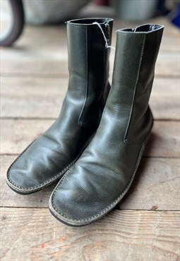 Vintage Prada Dark Green Ankle Boots