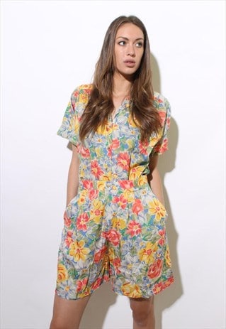 VINTAGE 1980'S 80'S 3-PIECE SKIRT BLOUSE SHORTS OUTFIT M-L