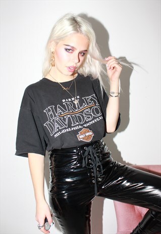 VINTAGE 90S BLACK 'HARLEY DAVIDSON' BIKER T-SHIRT