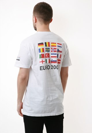 90S EURO 2000 GRAPHICS VINTAGE COTTON T-SHIRT 16997