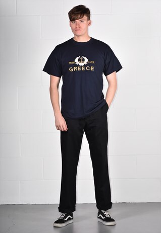 90'S GREECE YACHT CLUB EMBROIDERED SOUVENIR T-SHIRT