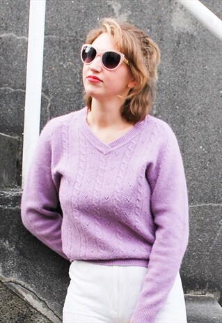 VINTAGE PURPLE V NECK JUMPER