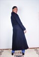 1990S VINTAGE MINIMAL LONG BLACK WOOL COAT SIZE S BLACK WOOL
