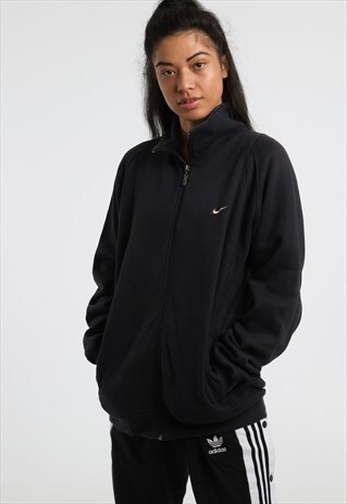 90S NIKE EMBROIDERED LOGO ZIPPED SWEATSHIRT