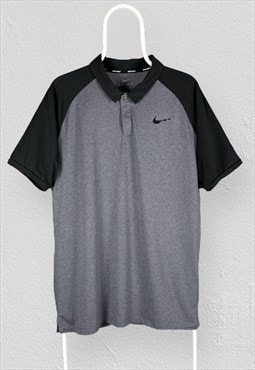 Nike Golf Grey Polo Shirt Dri-Fit Short Sleeve Mens Large