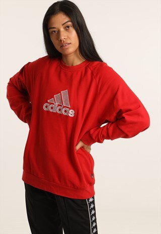 VINTAGE ADIDAS EMBROIDERED SPELLOUT SWEATSHIRT