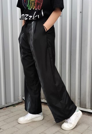 wide leg jogger style trousers