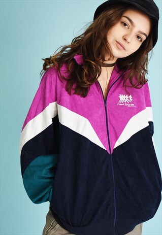 90'S RETRO ATHLEISURE SPORTS VELVET TRACKSUIT JACKET