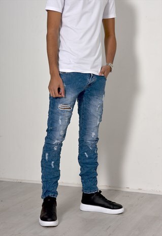 knee ripped jeans mens