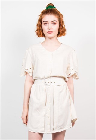 VINTAGE 90'S BELTED BOHO MINI DRESS