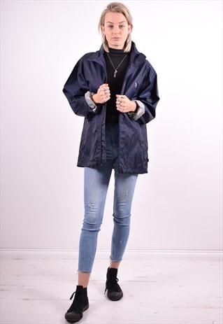 UMBRO WOMENS VINTAGE RAIN JACKET XL BLUE 90'S