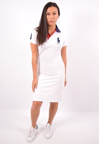 VINTAGE RALPH LAUREN POLO DRESS WHITE