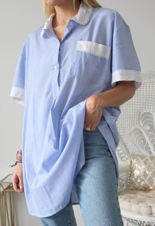VINTAGE SHIRT COTTON LACE COLLAR