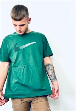 Nike Green Large Swoosh T-shirt Size Large