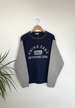 Vintage asics spell out sweatshirt jumper oversized sweater