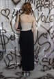 VINTAGE 90'S DOUBLE SLIT SEXY MAXI SKIRT IN OFFICE BLACK