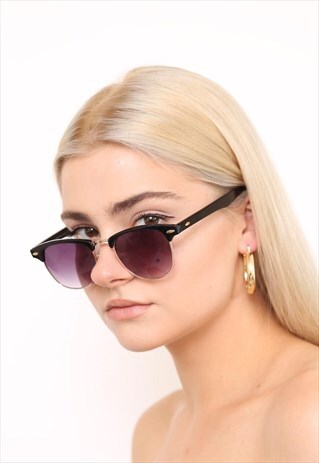 BLACK CLUBMASTER WAYFARER SUNGLASSES UV400