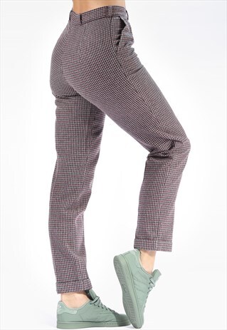 WOOL WINTER PANTS RETRO WOMENS PLAID