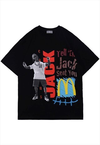 KALODIS CARTOON CHARACTER PRINT STREET LOOSE T-SHIRT