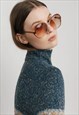 VINTAGE Y2K HIGH NECK MULTI STRIPE WOMEN JUMPER S/M