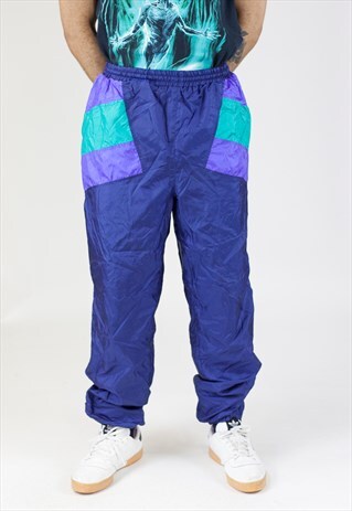 VINTAGE 90S DARK PURPLE SHELL TRACKSUIT BOTTOMS