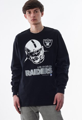 VINTAGE LOS ANGELES RIDERS NFL 1993 CREW NECK 90S BLACK
