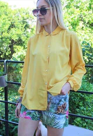 VINTAGE SHIRT SIZE S MUSTARD YELLOW