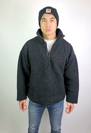 VINTAGE UNISEX 90S DARK GREY FLEECE