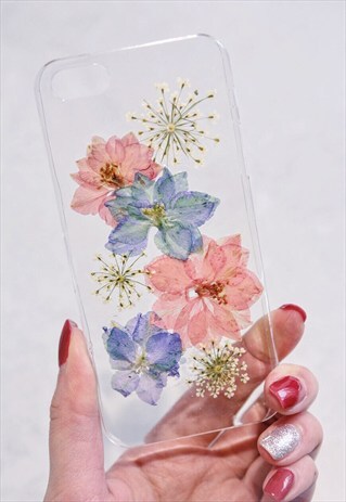HANDMADE REAL PRESSED FLOWERS PHONE CASE