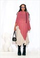 Vintage Y2K Knitted Poncho in Pink