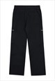 PARACHUTE JOGGERS CARGO POCKET PANTS RAVE TROUSERS IN BLACK