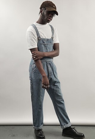 VINTAGE 90'S JEANS MID-WASH DUNGAREES