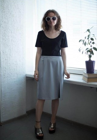 VINTAGE 90'S GREY HIGH WAISTED SKIRT