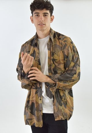 VINTAGE 90S PATTERN LONG SLEEVE SUMMER SHIRT